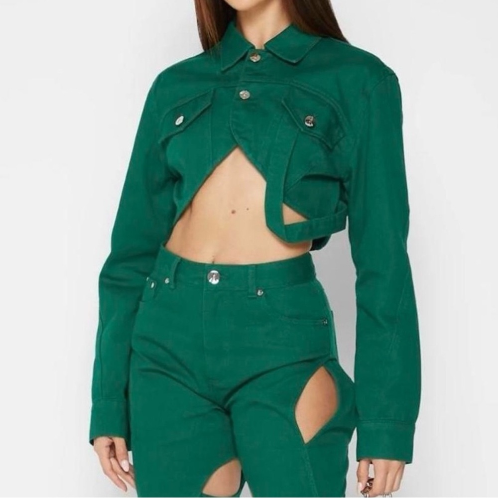 Manier De Voir Green Cut-Out Jacket